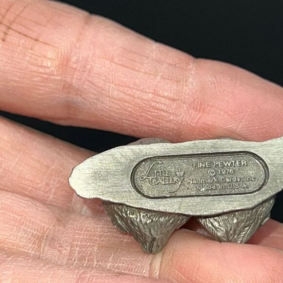 Vintage Hallmark Mini Little Gallery Fine Pewter Birds At Break Of Day 1976 - Picture 7 of 7